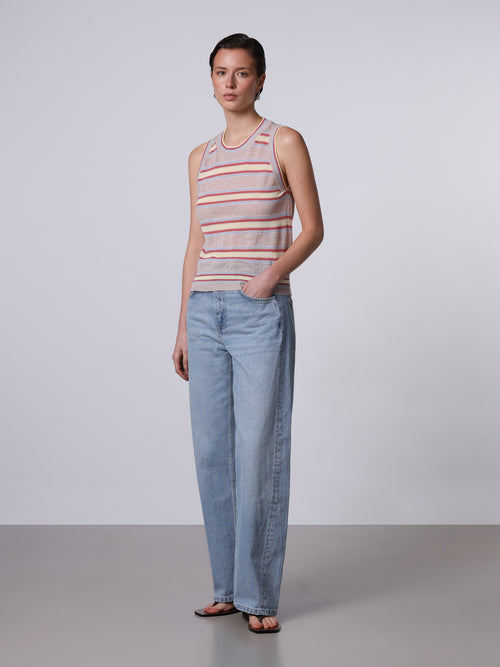 Top in maglia rigato