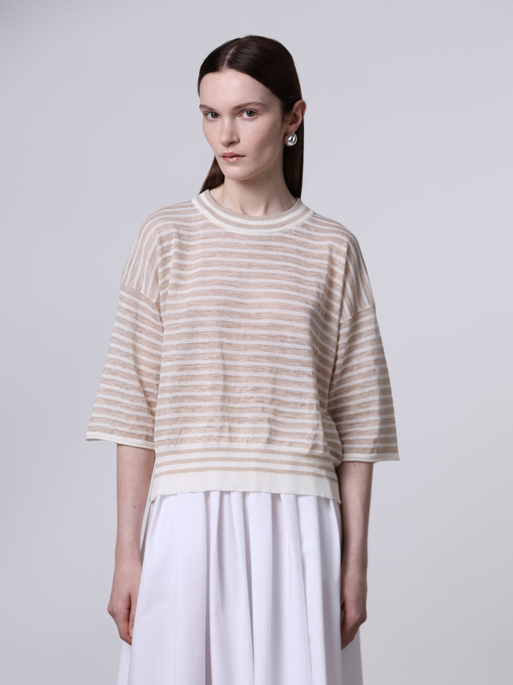 T-shirt rigata in lino