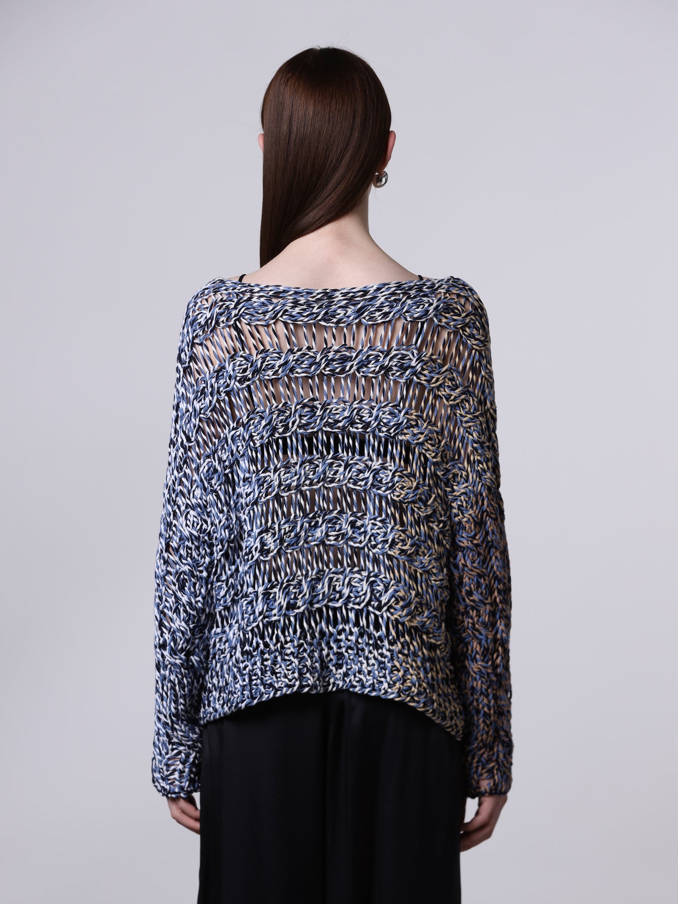 Maglia punto treccia multicolor