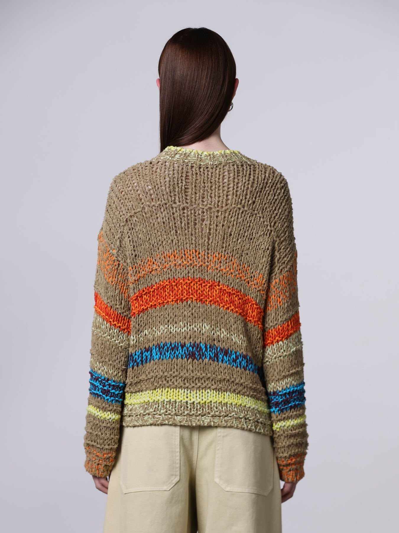 Maglia mix di punti rigata