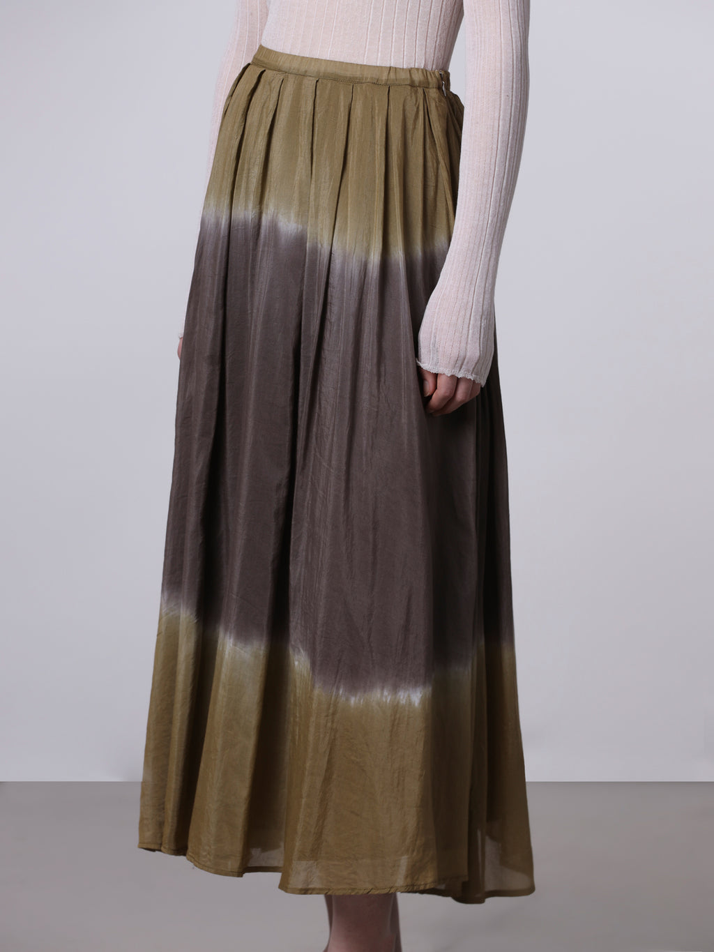 Gonna ampia a pieghe tie-dye