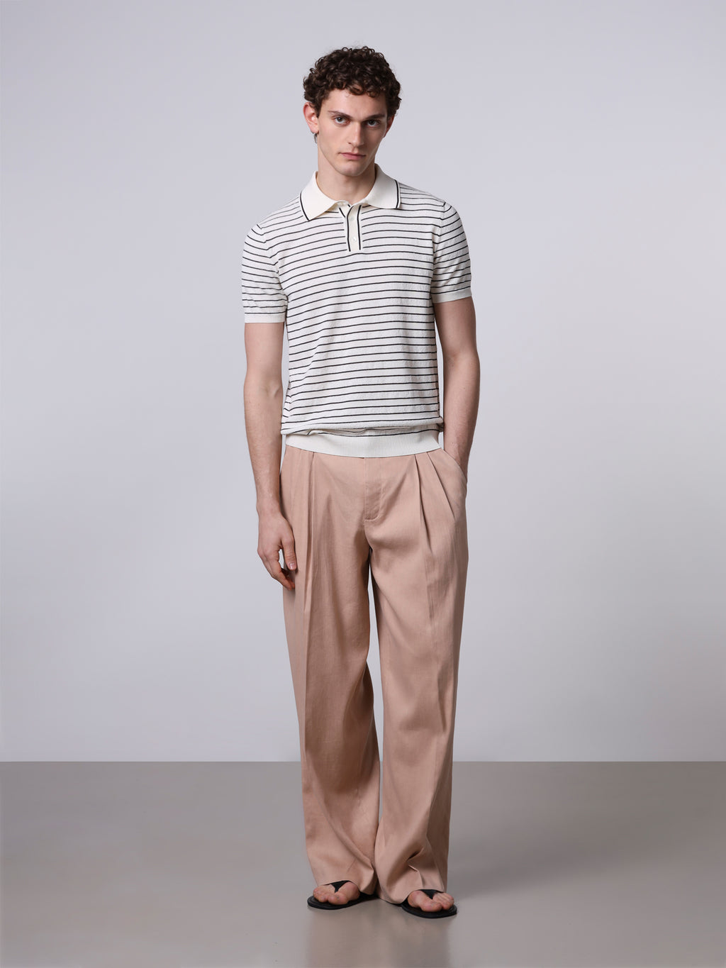 Polo rigata in cotone