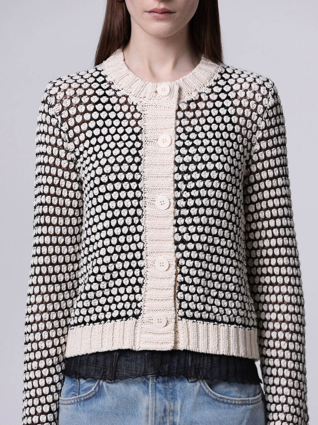 Cardigan punto nocciolina