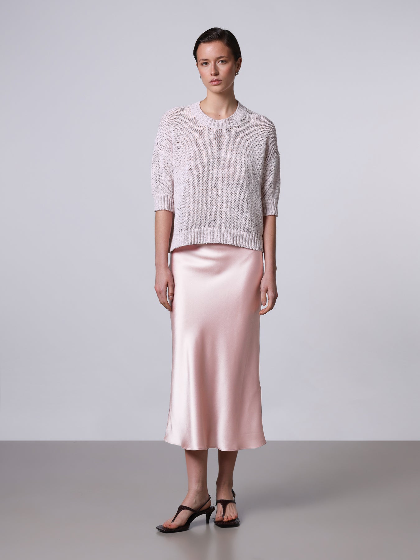 Gonna longuette in seta