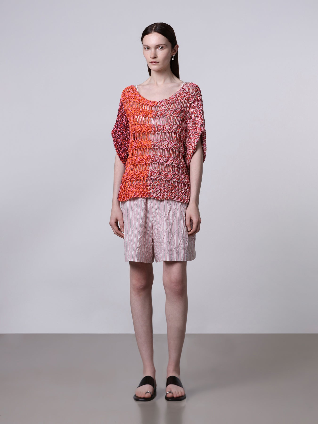 Top punto treccia multicolor