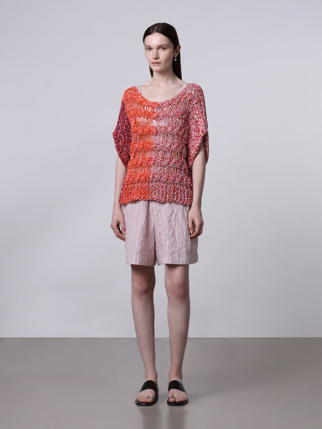 Top punto treccia multicolor