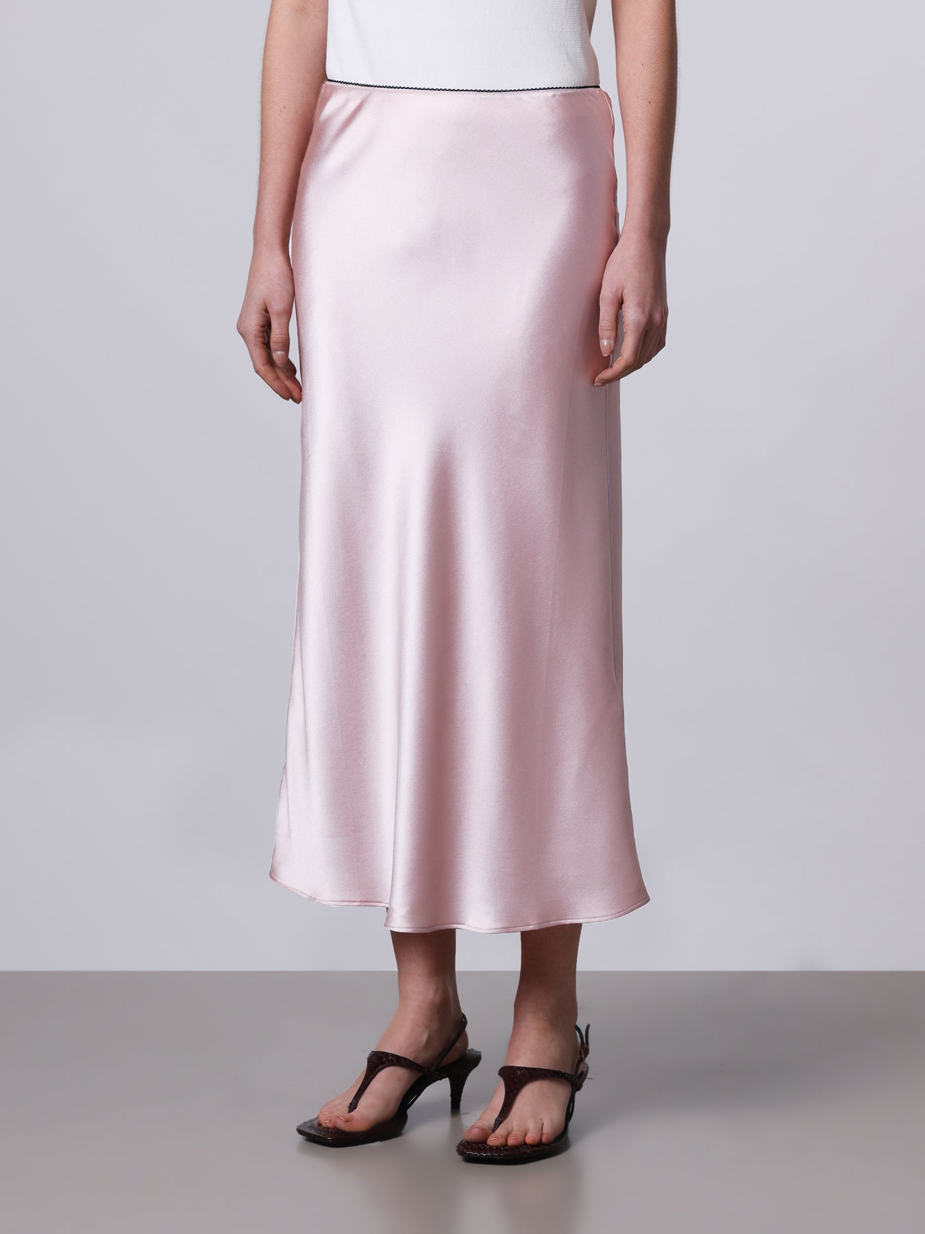 Gonna longuette in seta