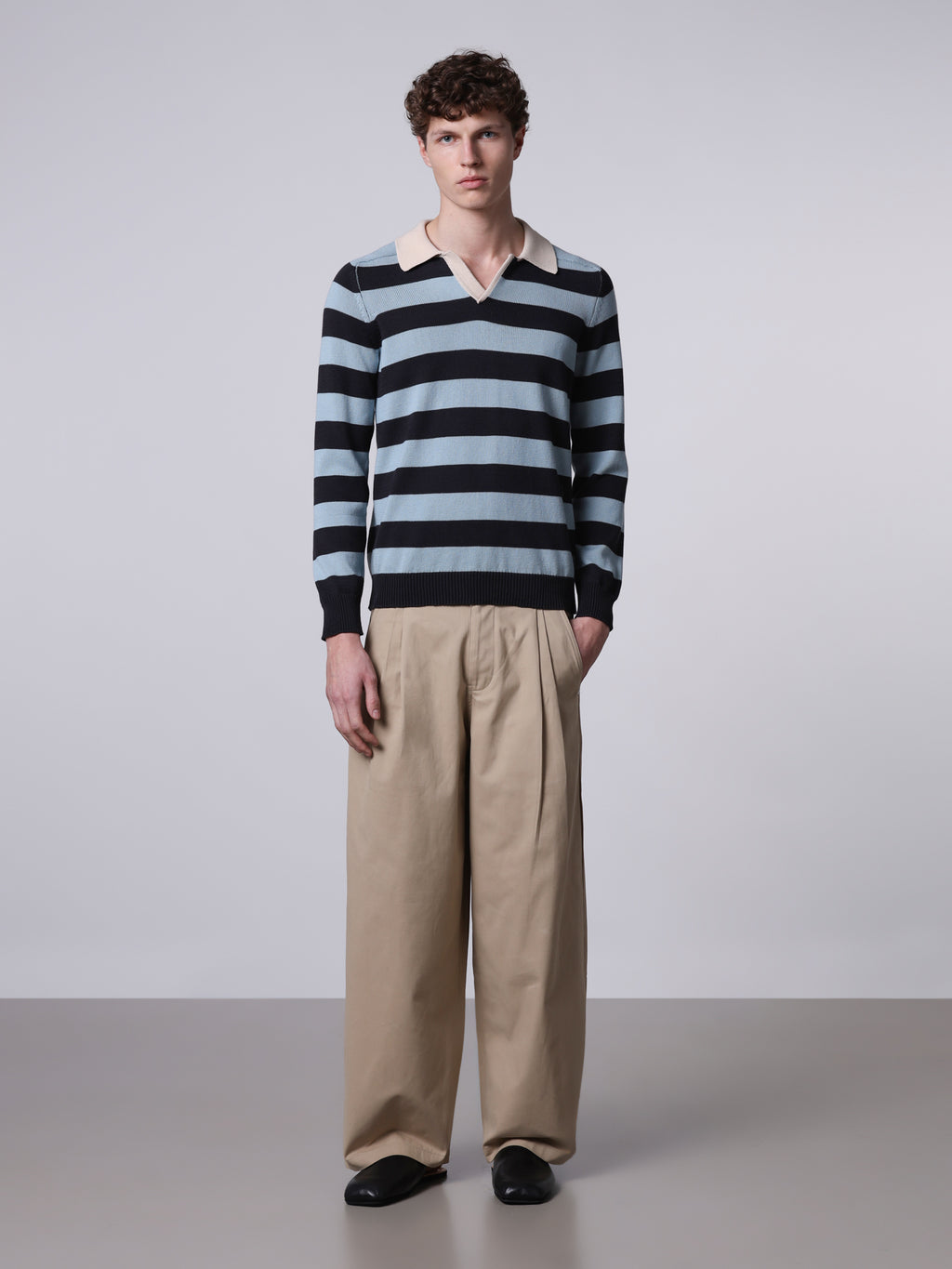 Polo con righe bicolor