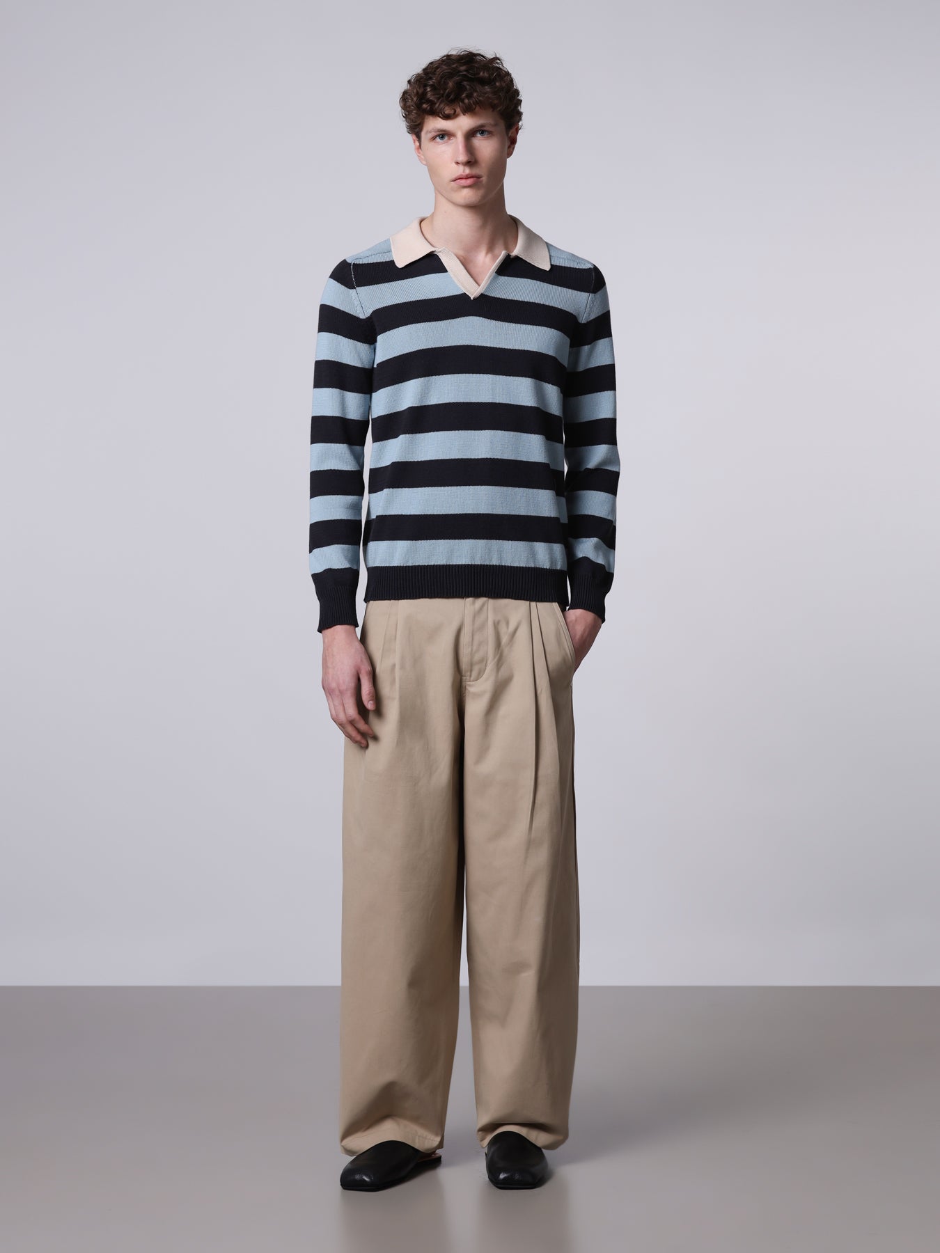 Polo con righe bicolor