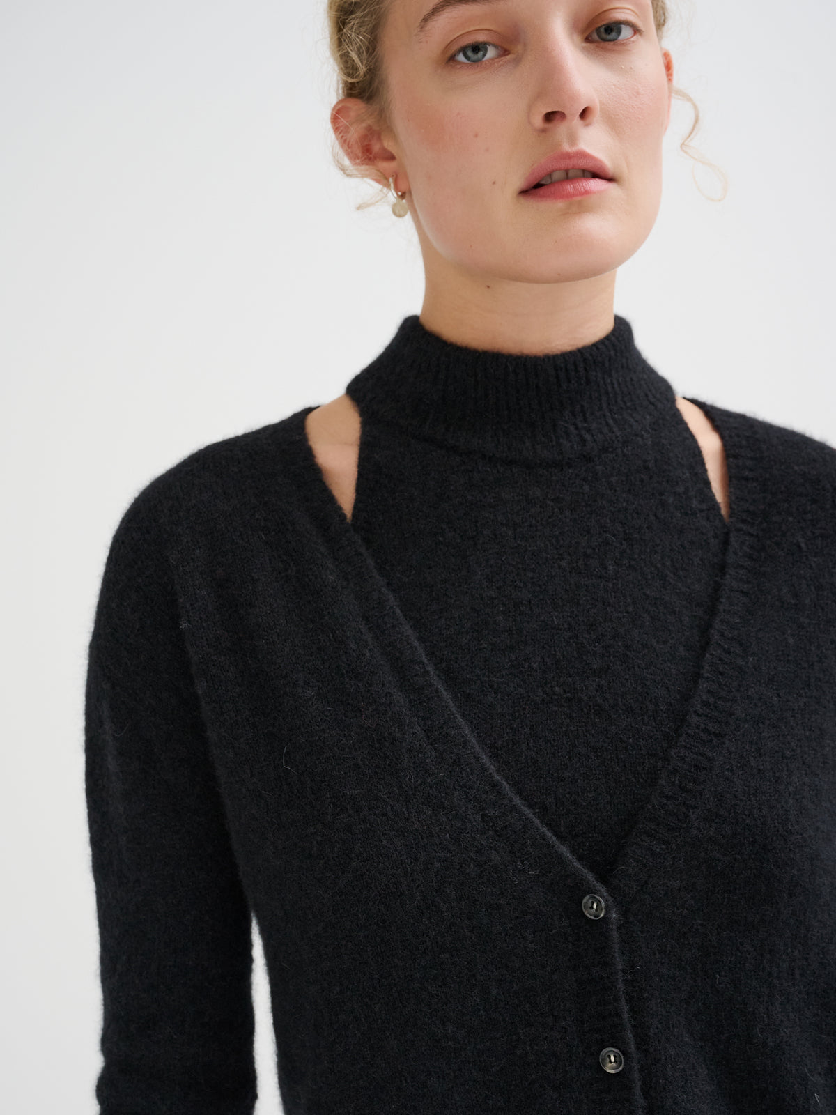 Cardigan boxy in cashmere e seta
