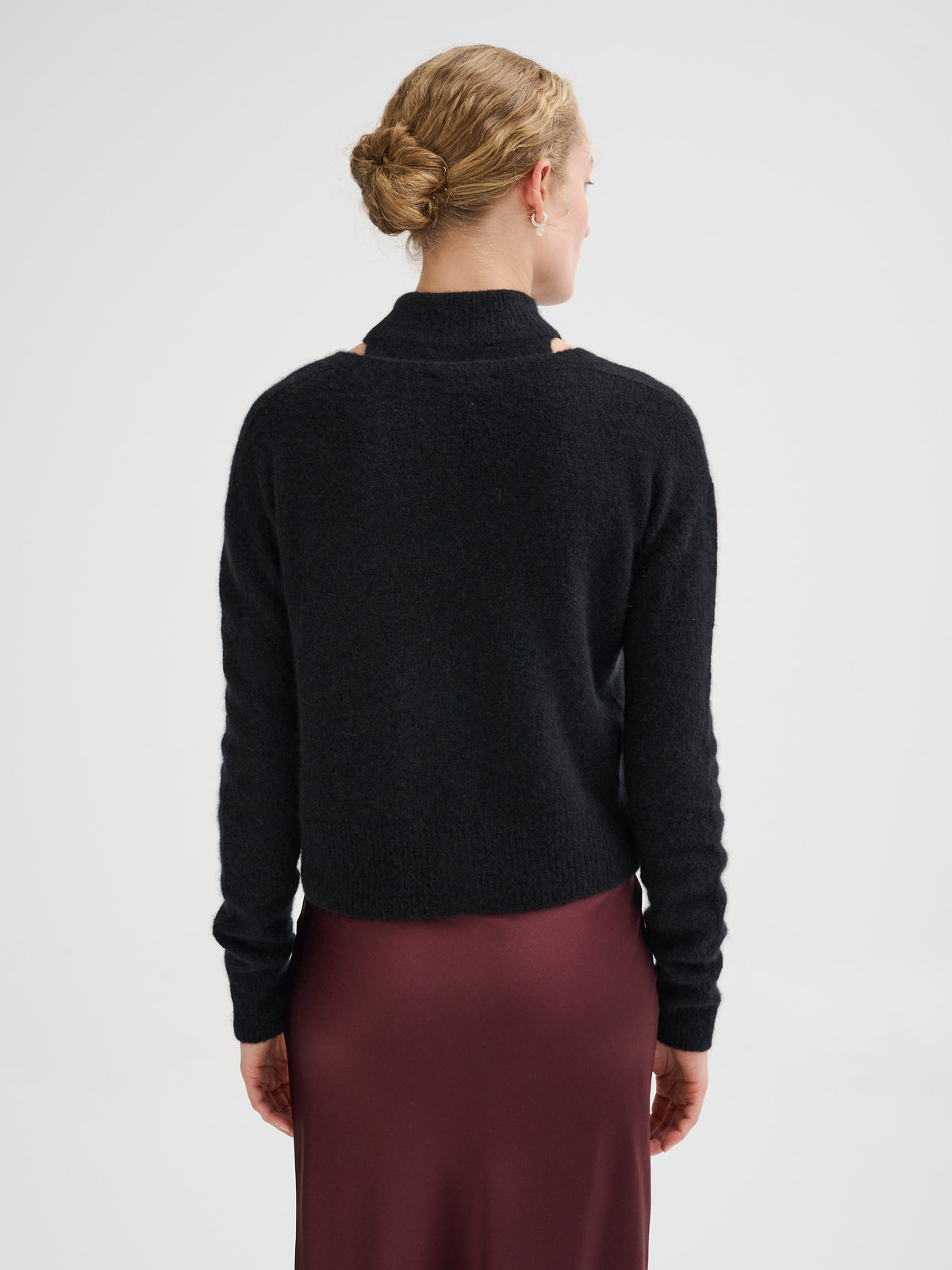 Cardigan boxy in cashmere e seta