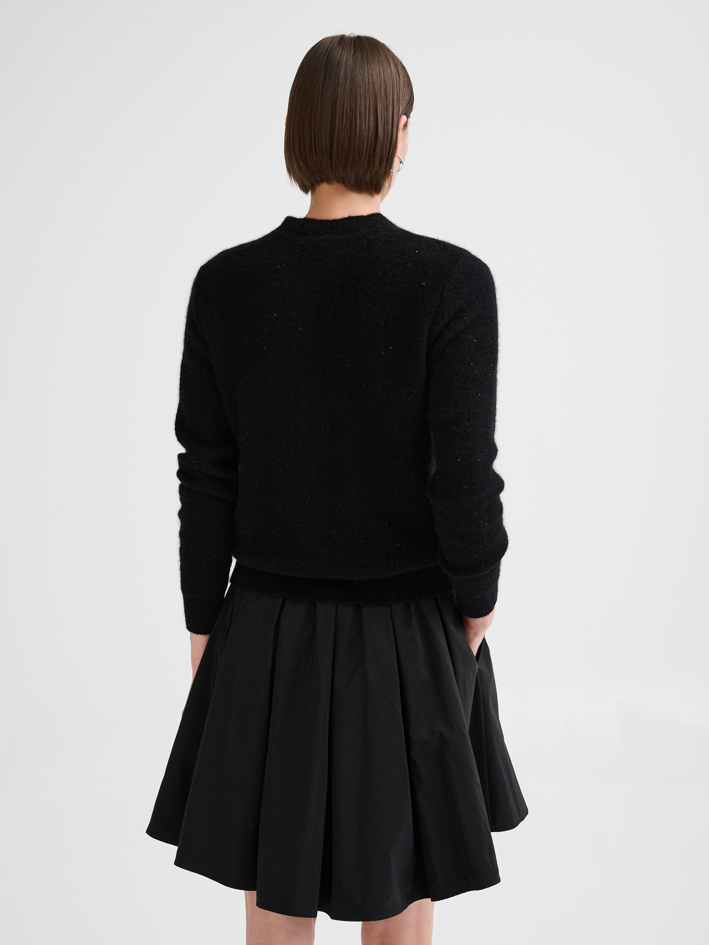Cardigan boxy con micro paillettes