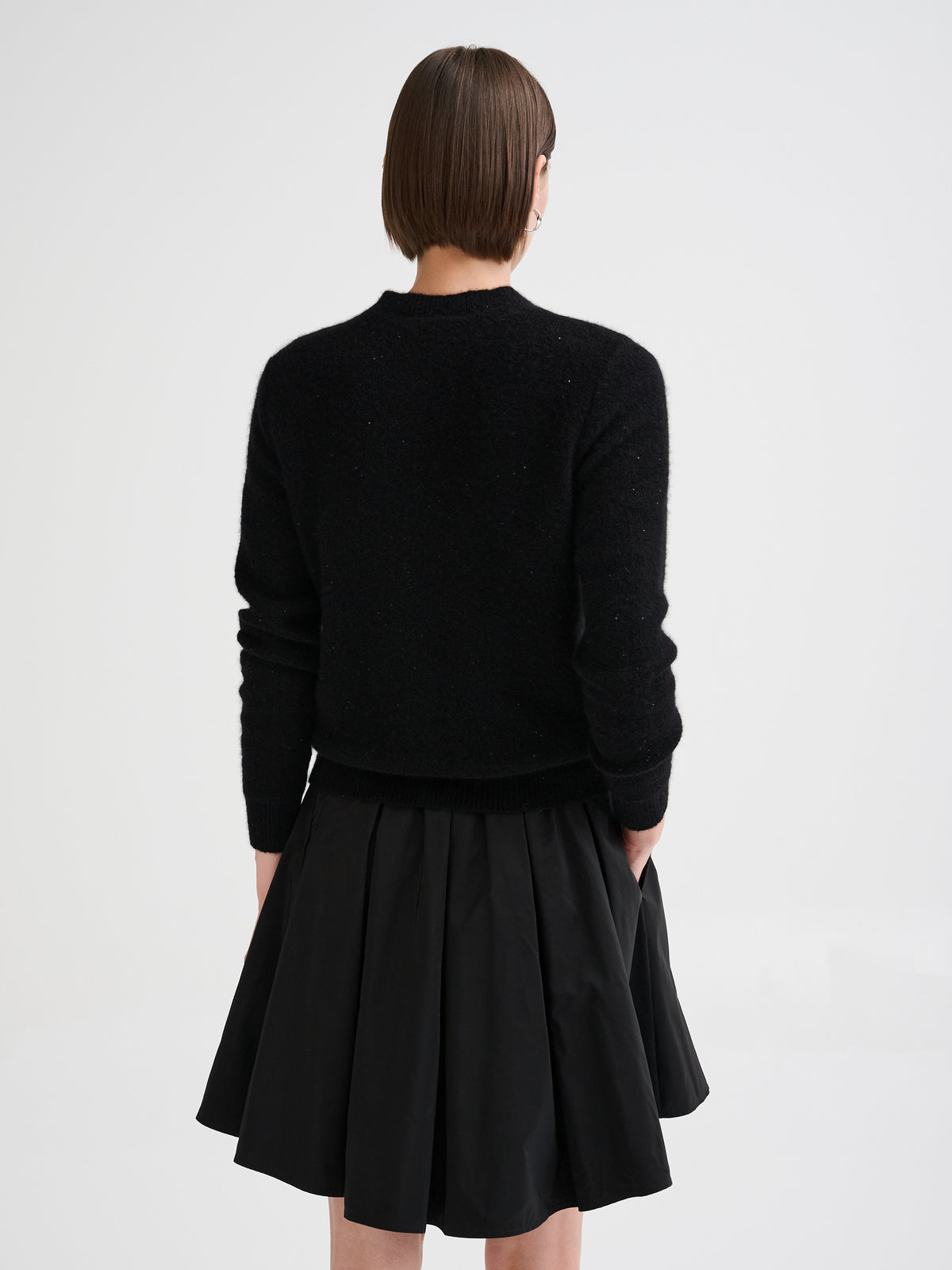 Cardigan boxy con micro paillettes