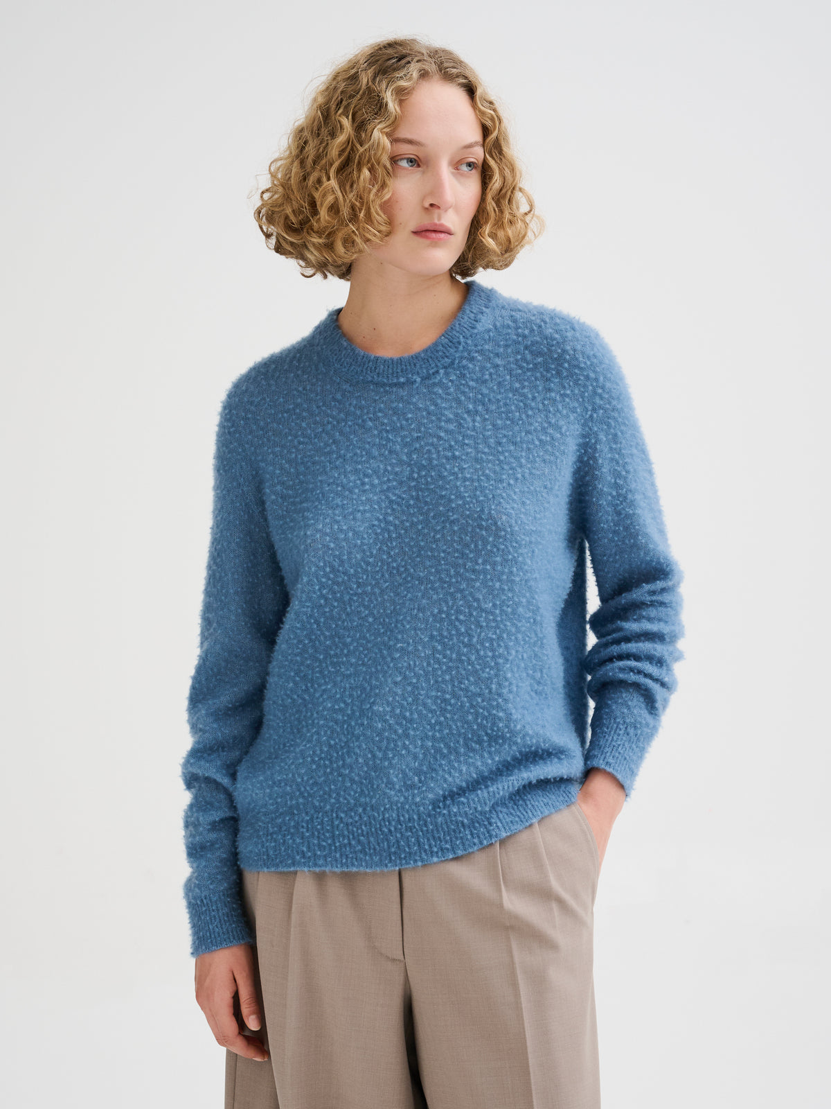 Maglia effetto Casentino in cashmere e seta