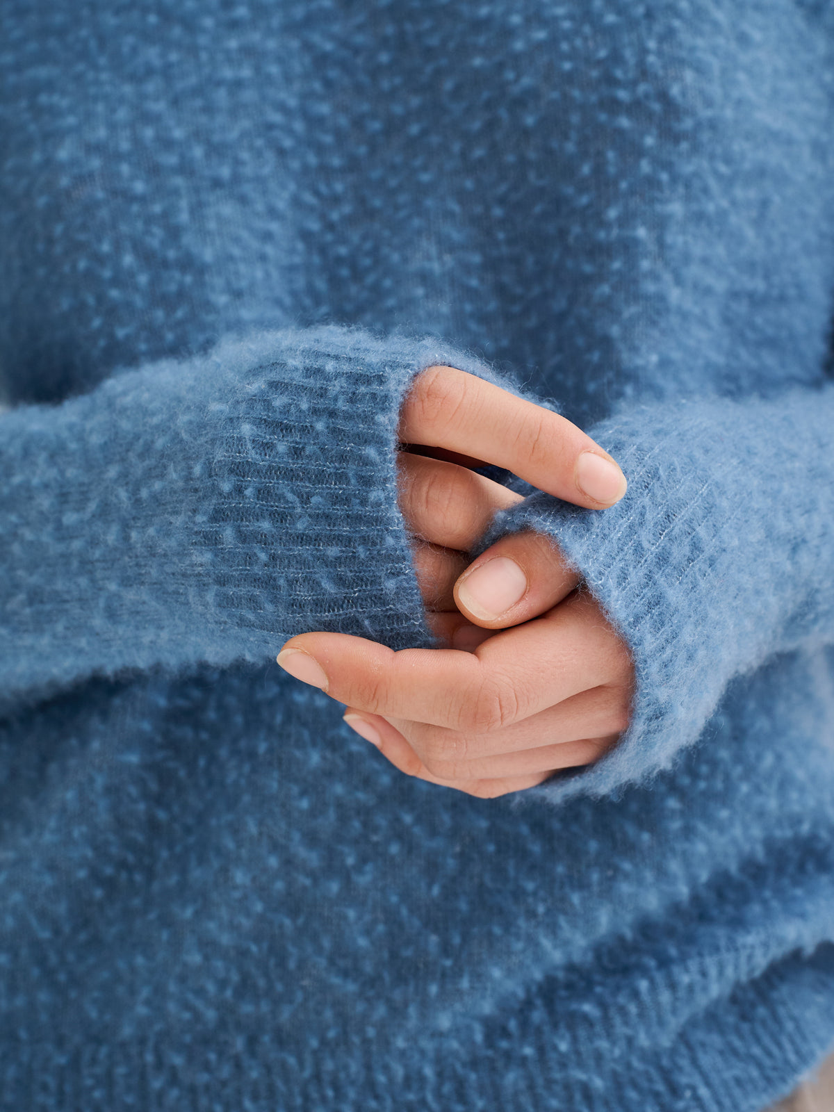 Maglia effetto Casentino in cashmere e seta