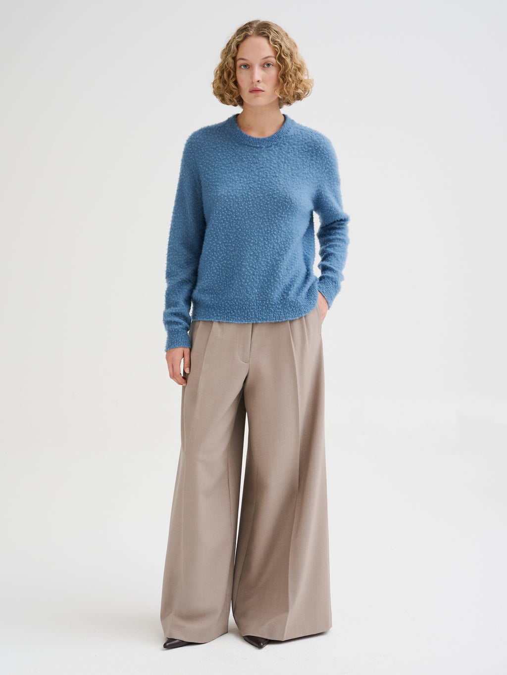 Maglia effetto Casentino in cashmere e seta