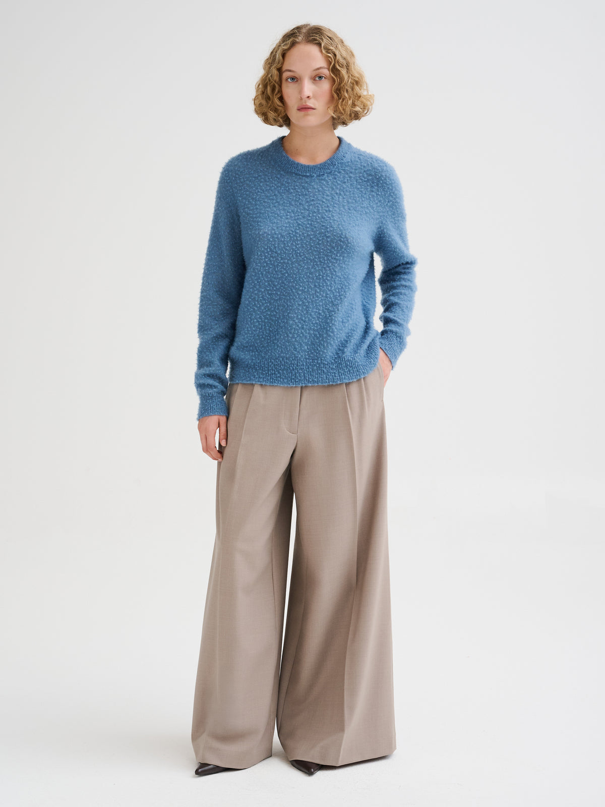 Maglia effetto Casentino in cashmere e seta