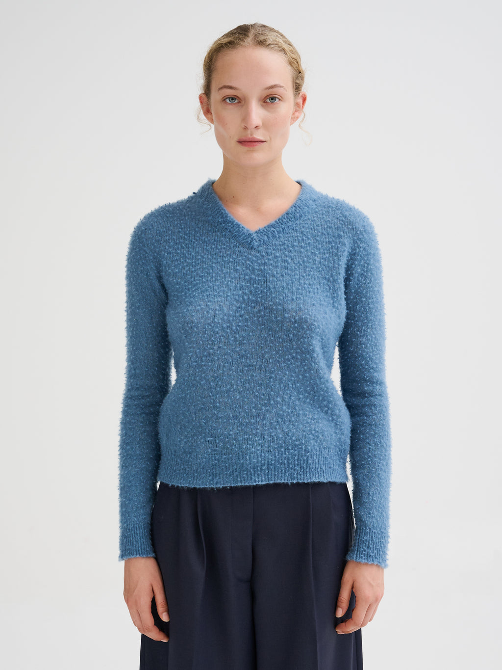 Maglia effetto Casentino con scollo a V
