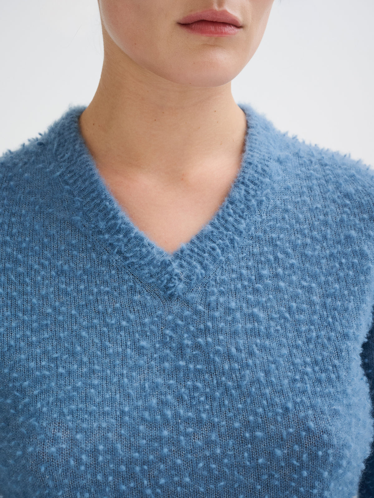 Maglia effetto Casentino con scollo a V