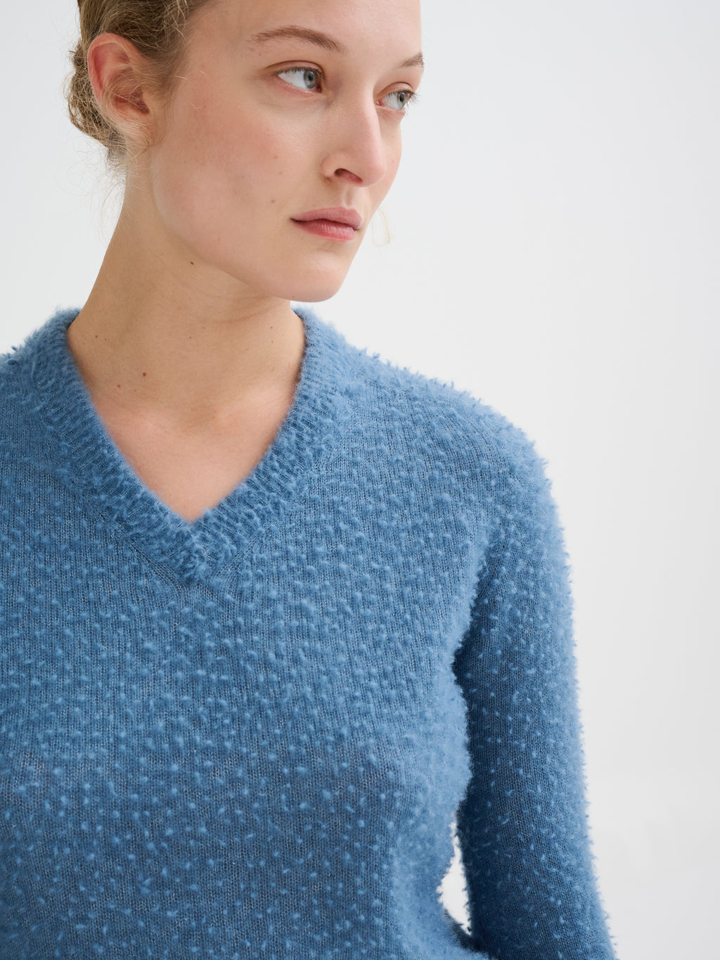 Maglia effetto Casentino con scollo a V