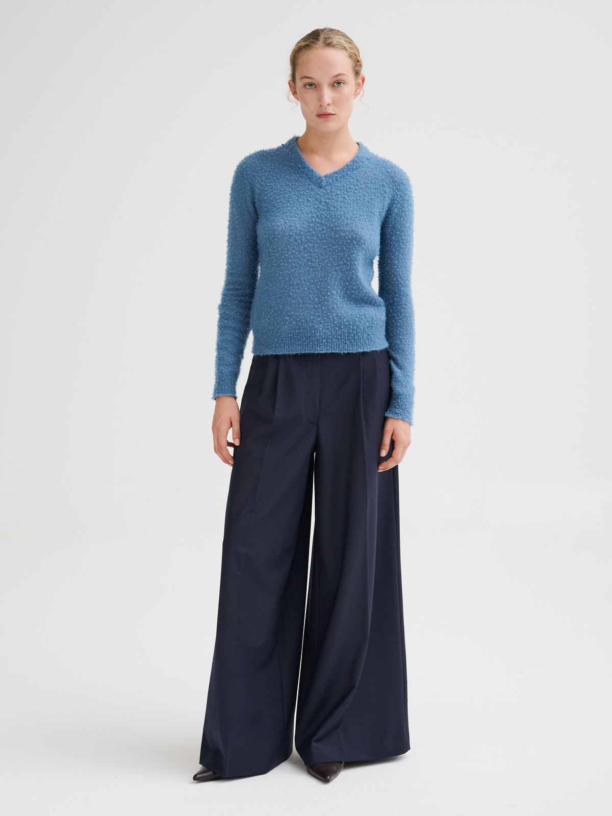Maglia effetto Casentino con scollo a V