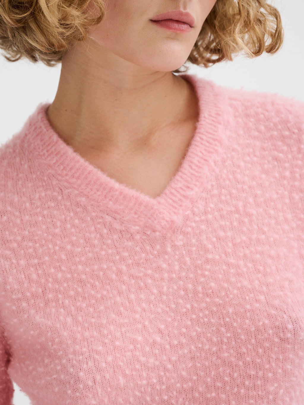 Maglia effetto Casentino con scollo a V