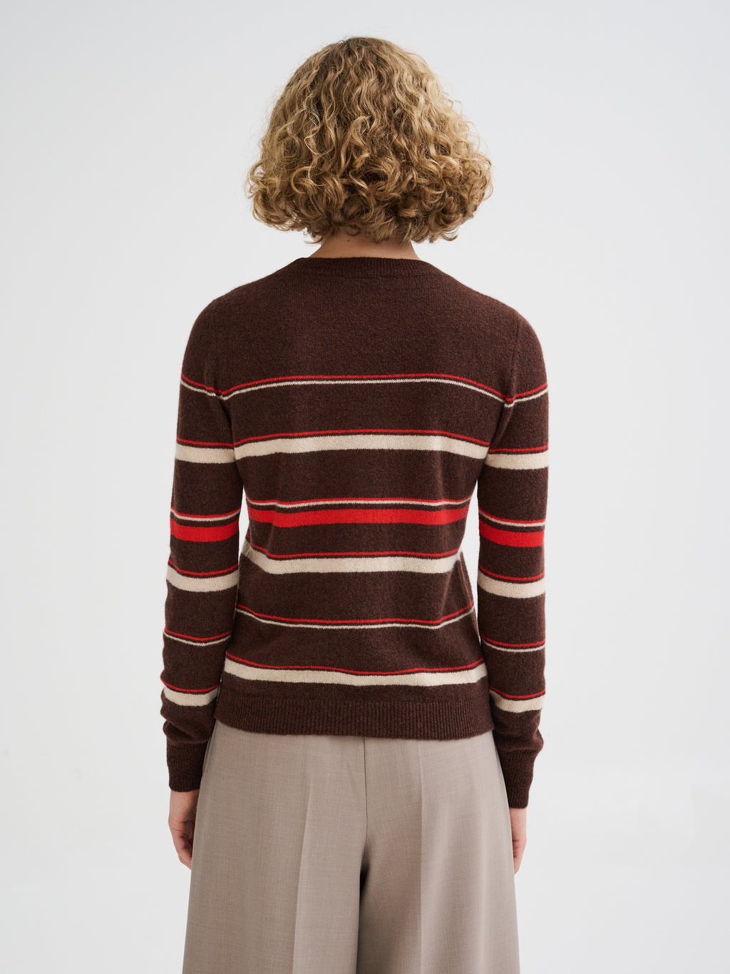 Maglia a righe in cashmere e seta