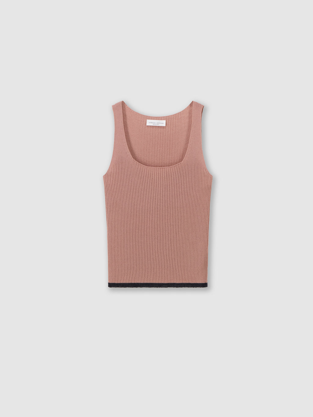 Top a coste in lana merino