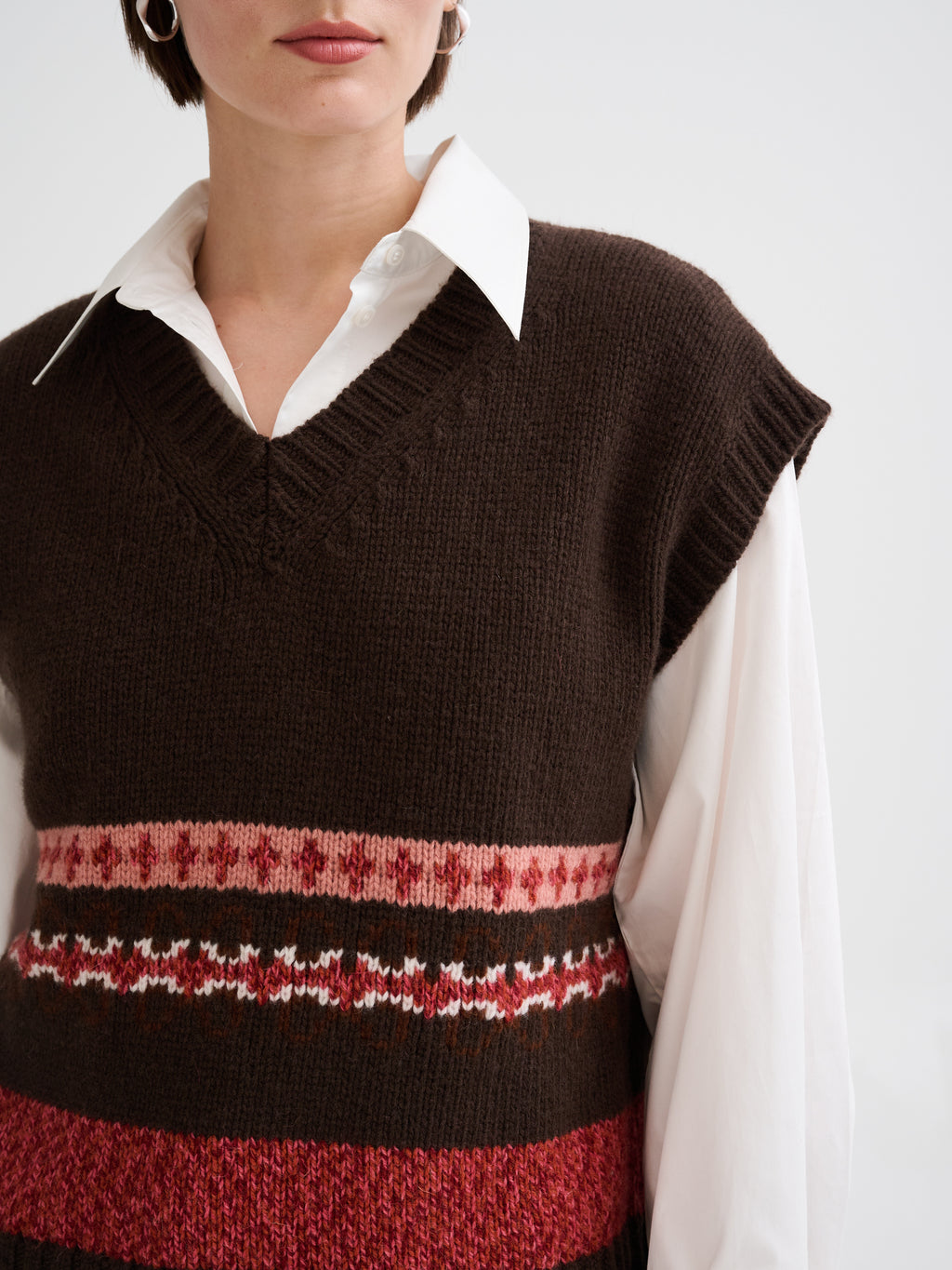 Slipover jacquard in lana e alpaca