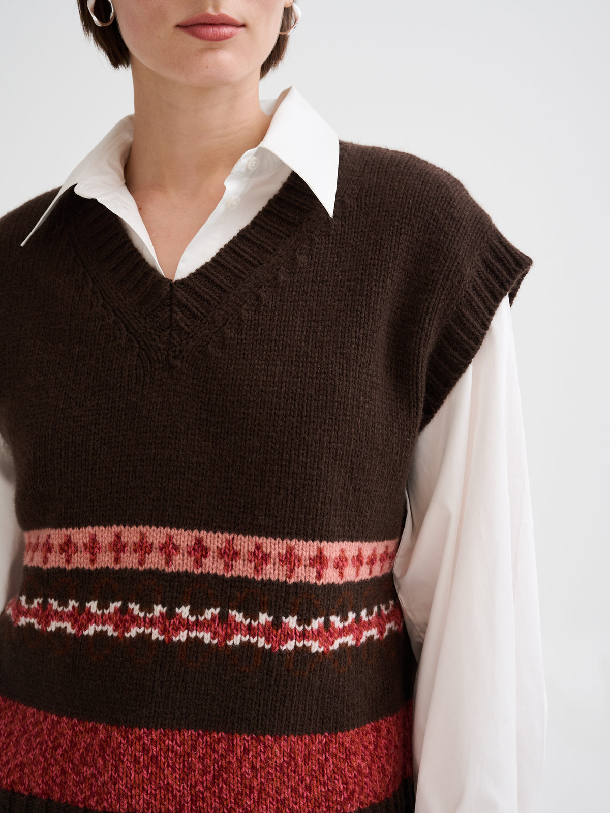 Slipover jacquard in lana e alpaca