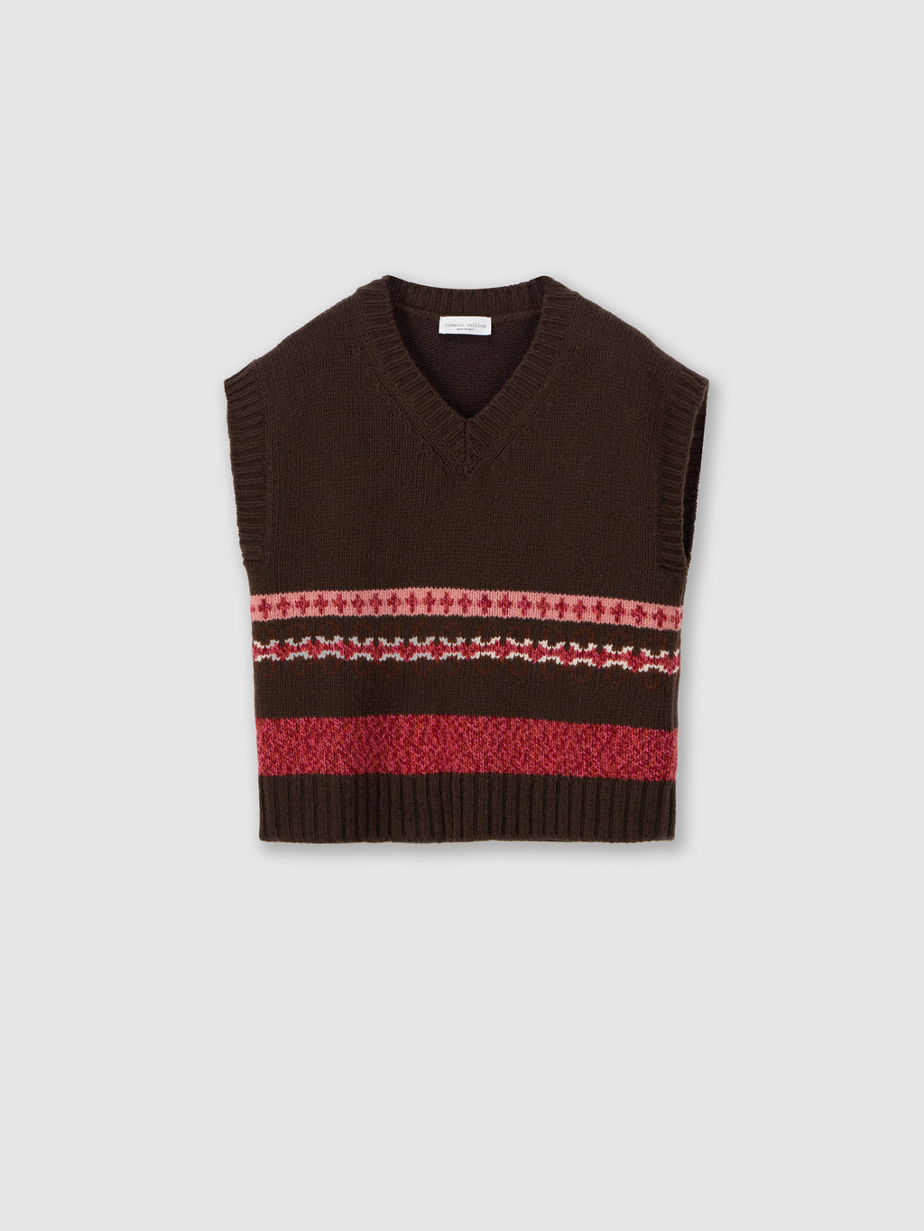 Slipover jacquard in lana e alpaca