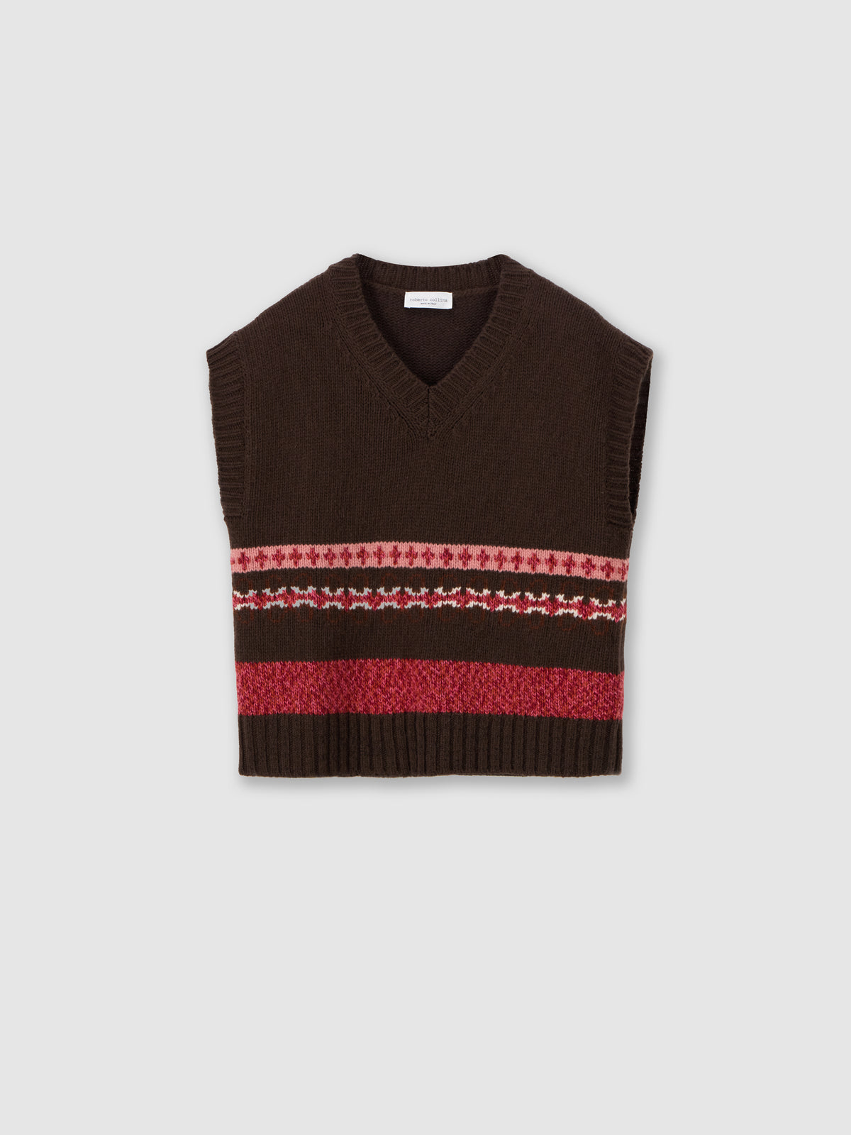 Slipover jacquard in lana e alpaca