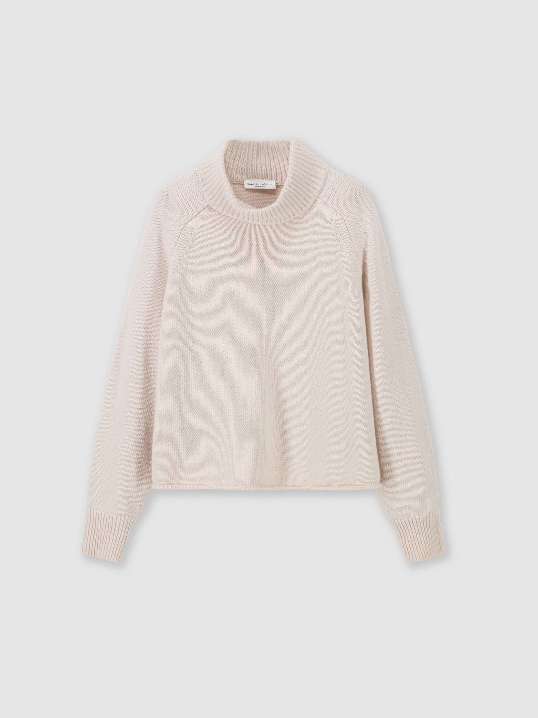Maglia con collo a cratere in lana merino