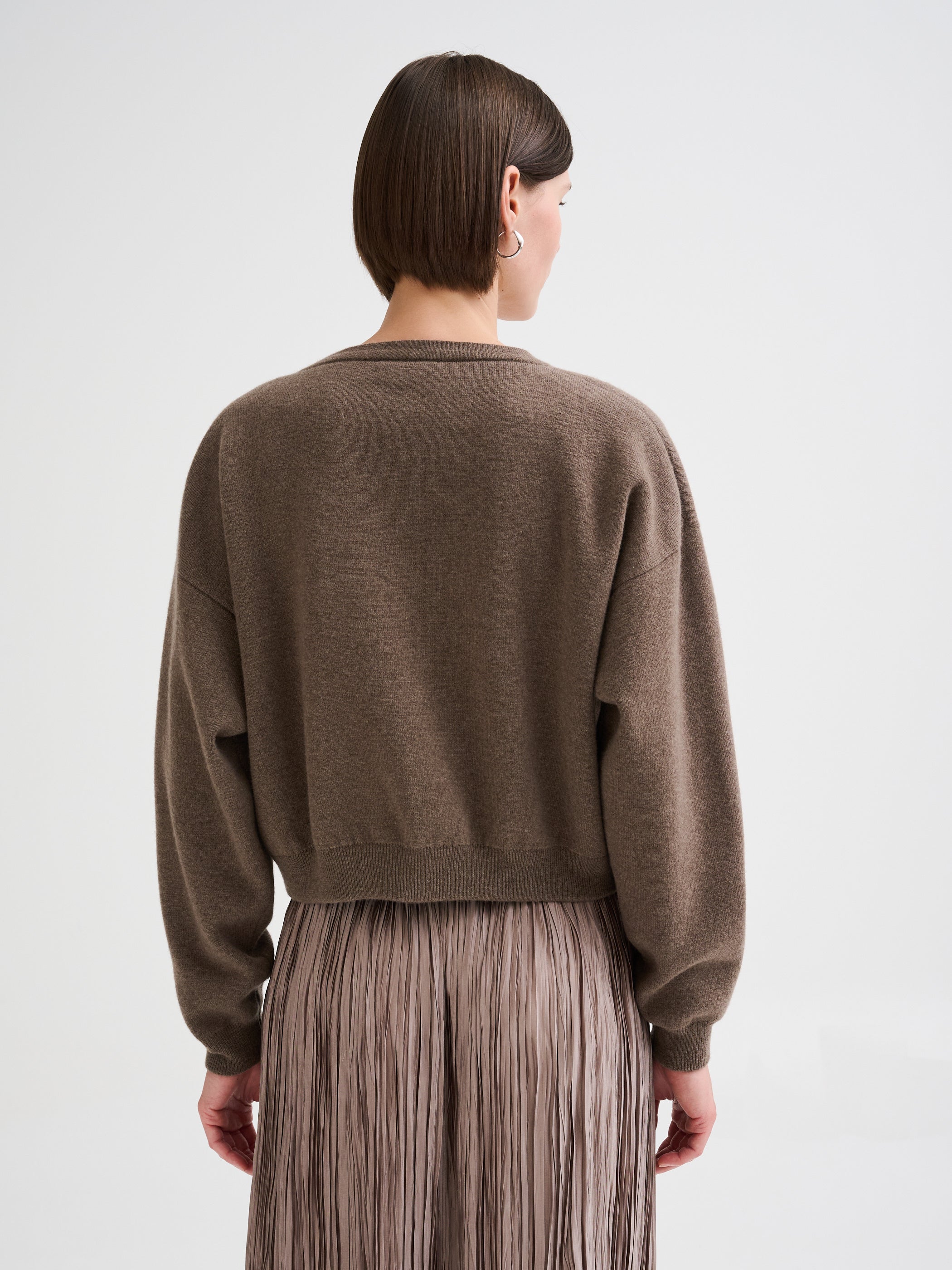 Cardigan boxy in lana merino