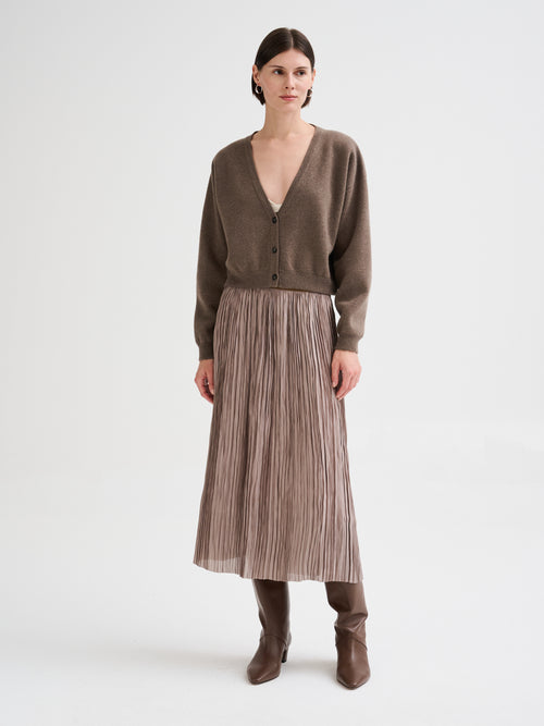 Cardigan boxy in lana merino