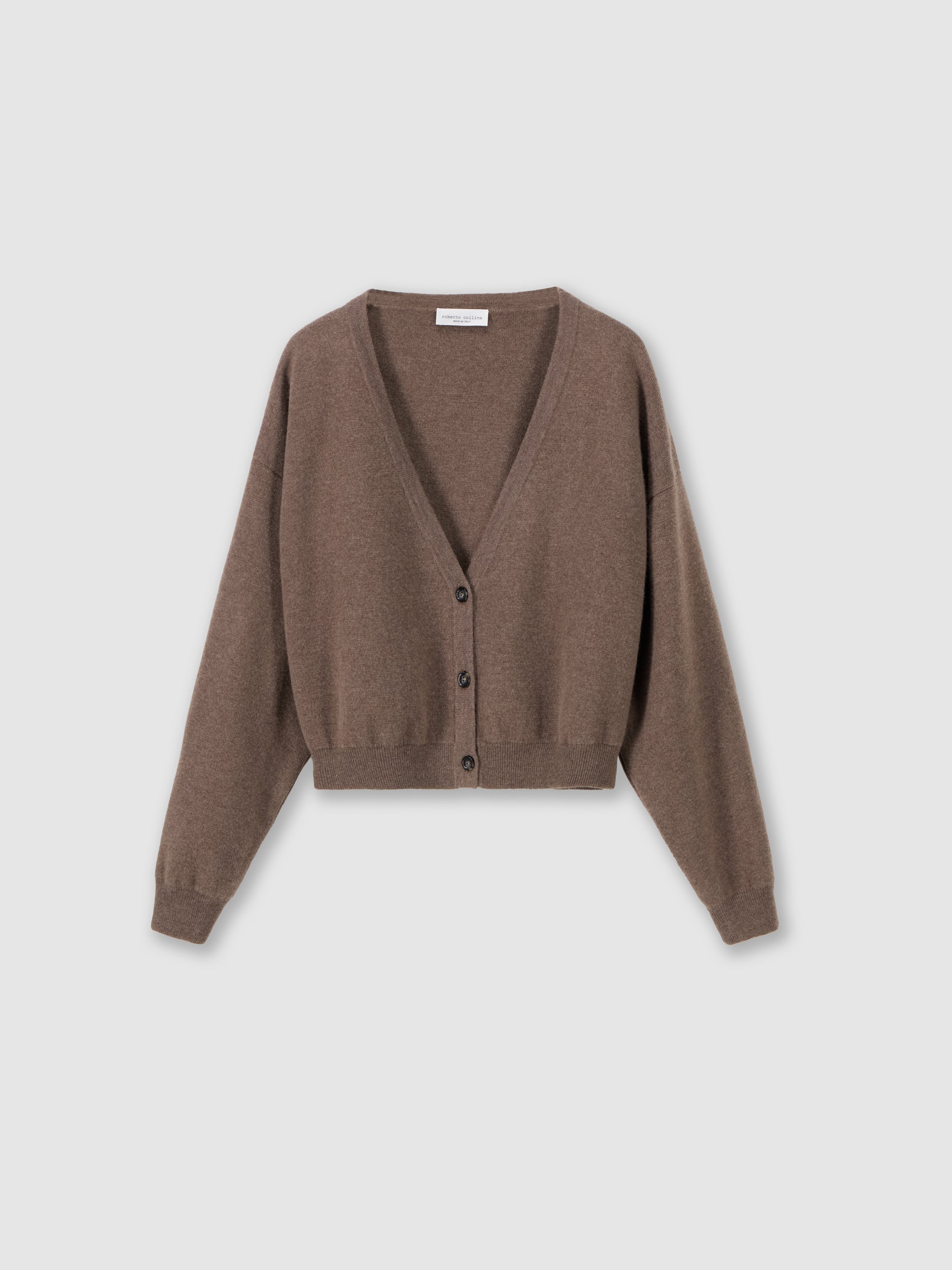 Cardigan boxy in lana merino
