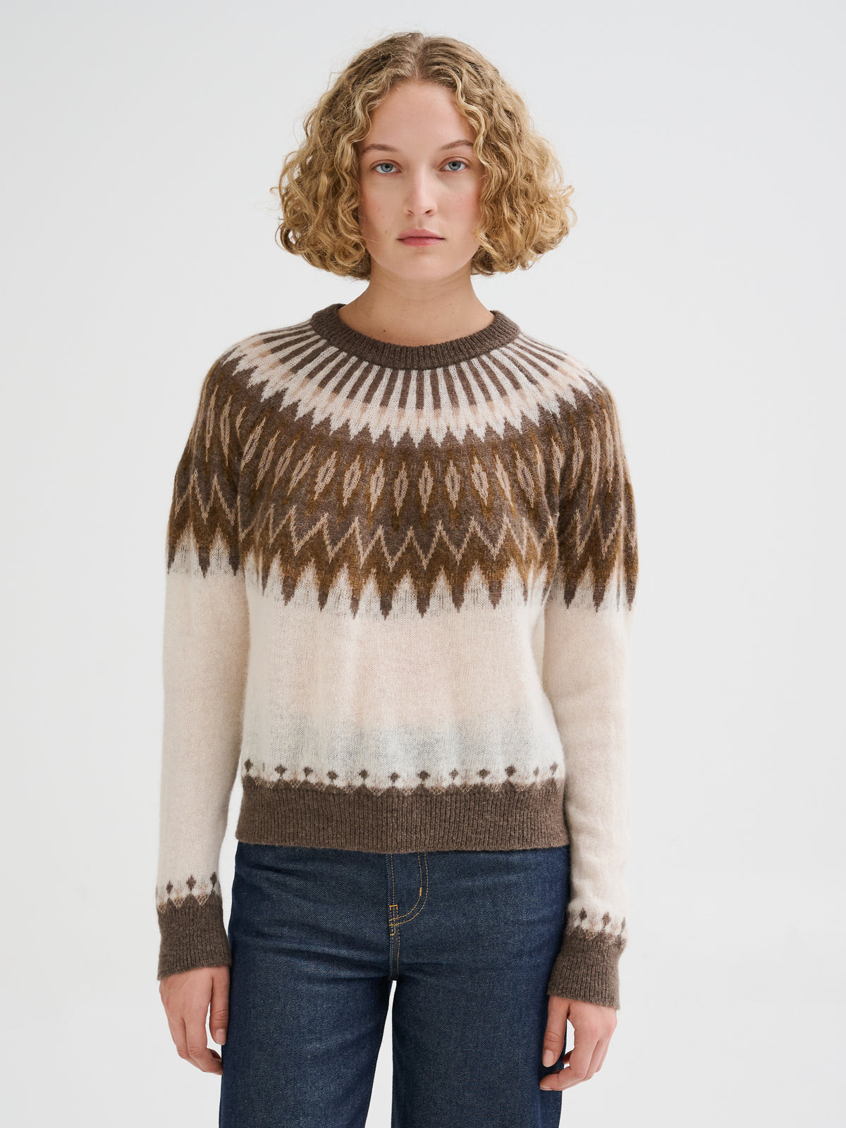 Maglia con jacquard nordico