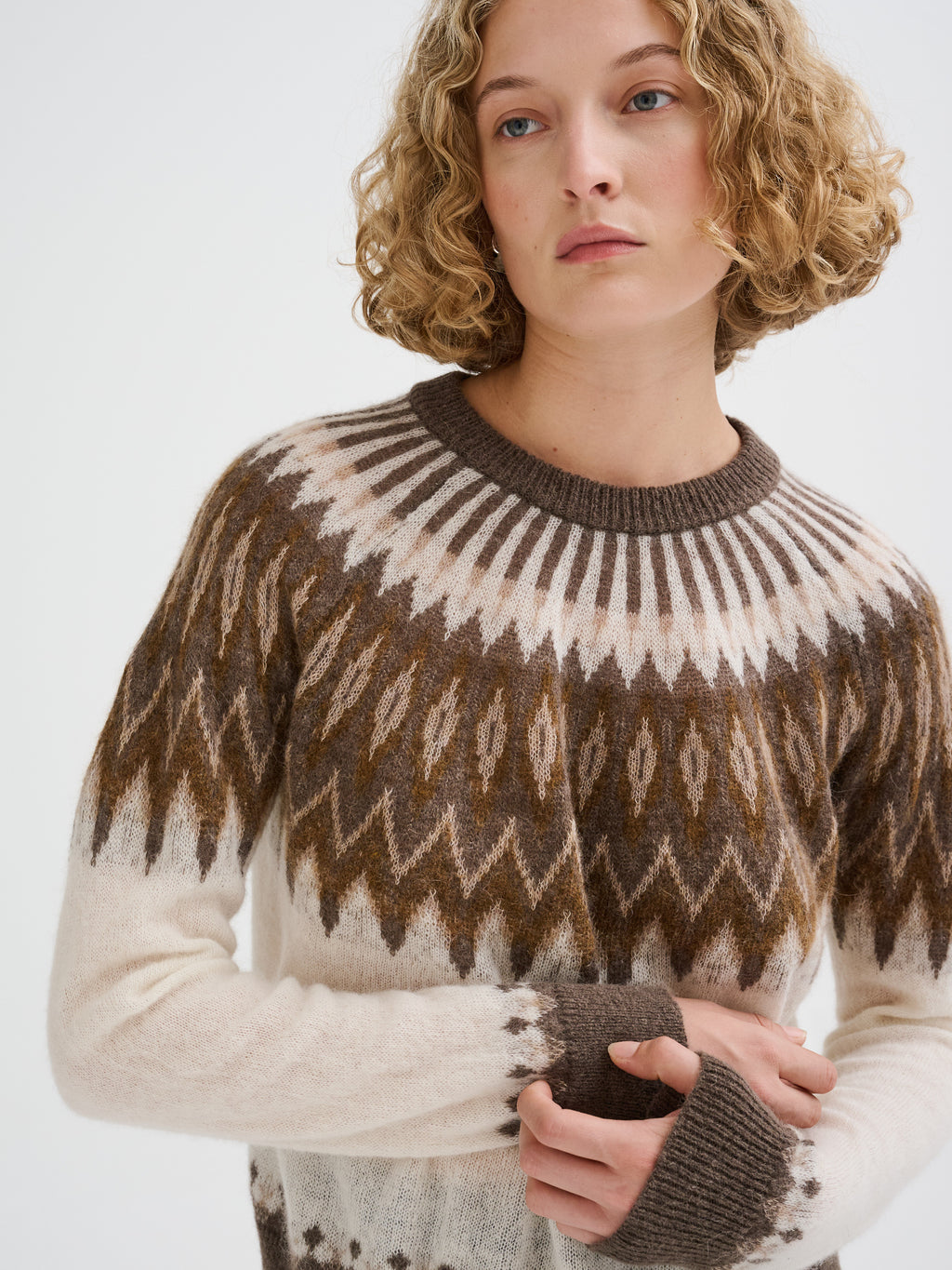 Maglia con jacquard nordico