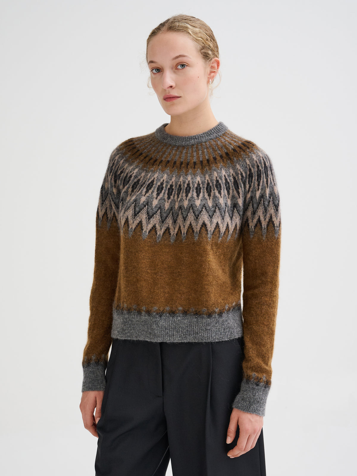 Maglia con jacquard nordico