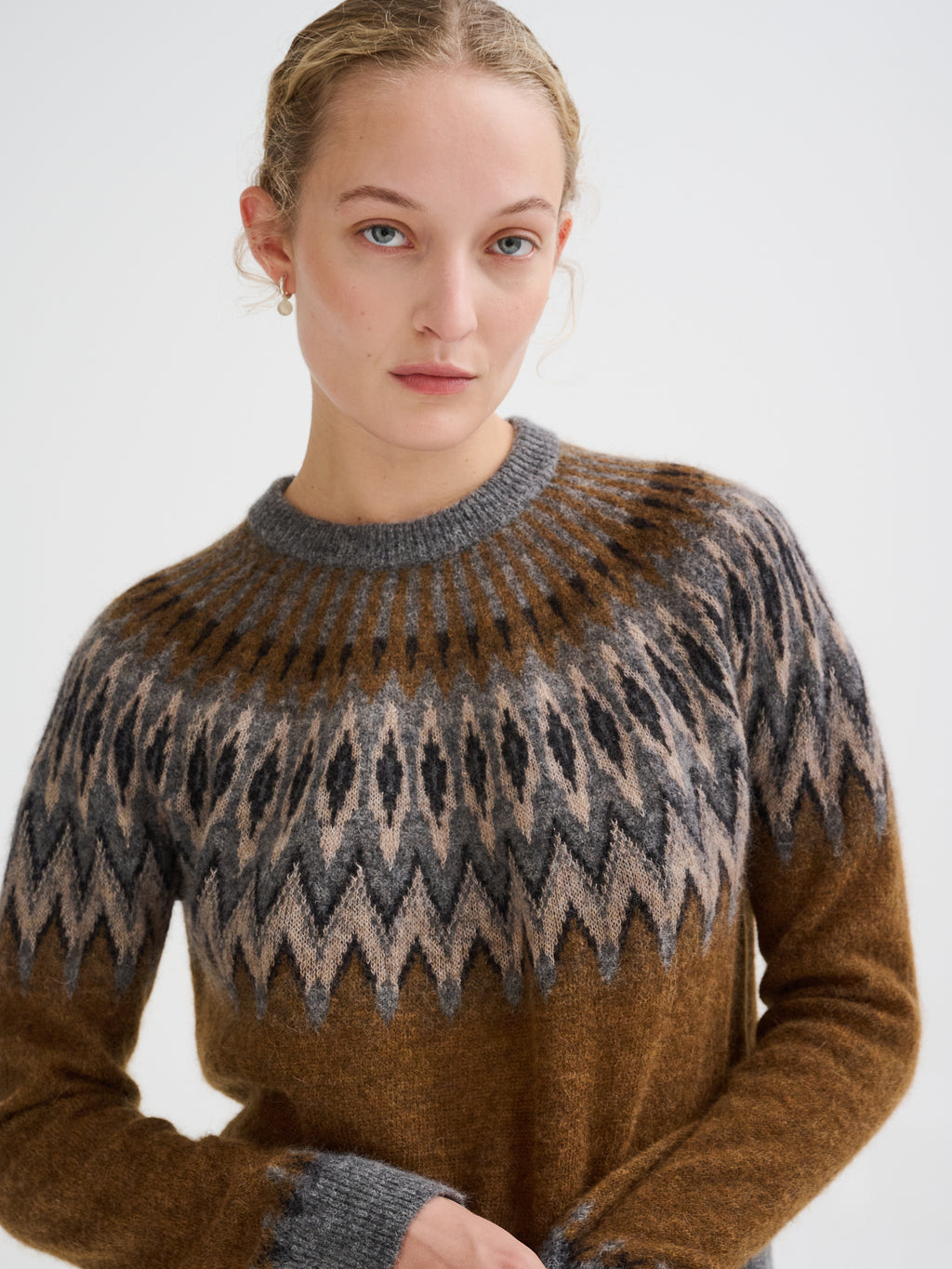 Maglia con jacquard nordico