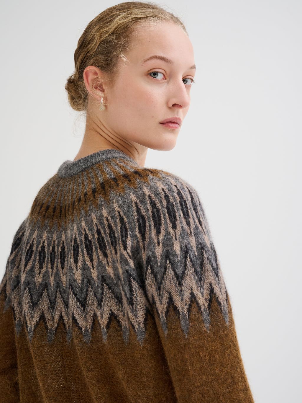 Maglia con jacquard nordico