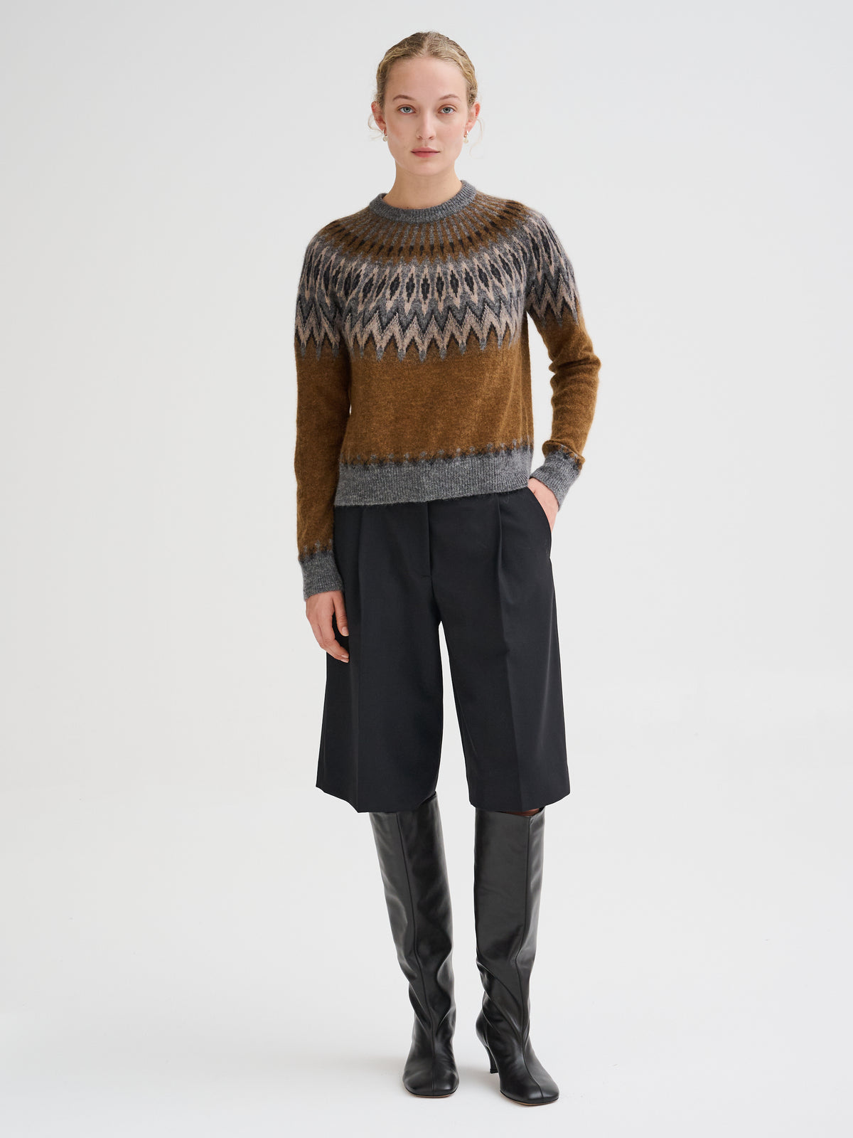 Maglia con jacquard nordico