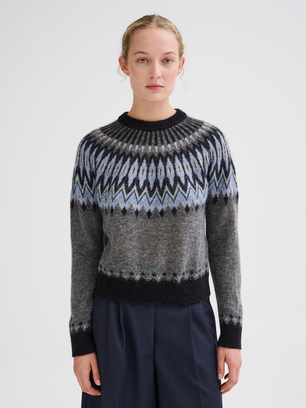 Maglia con jacquard nordico