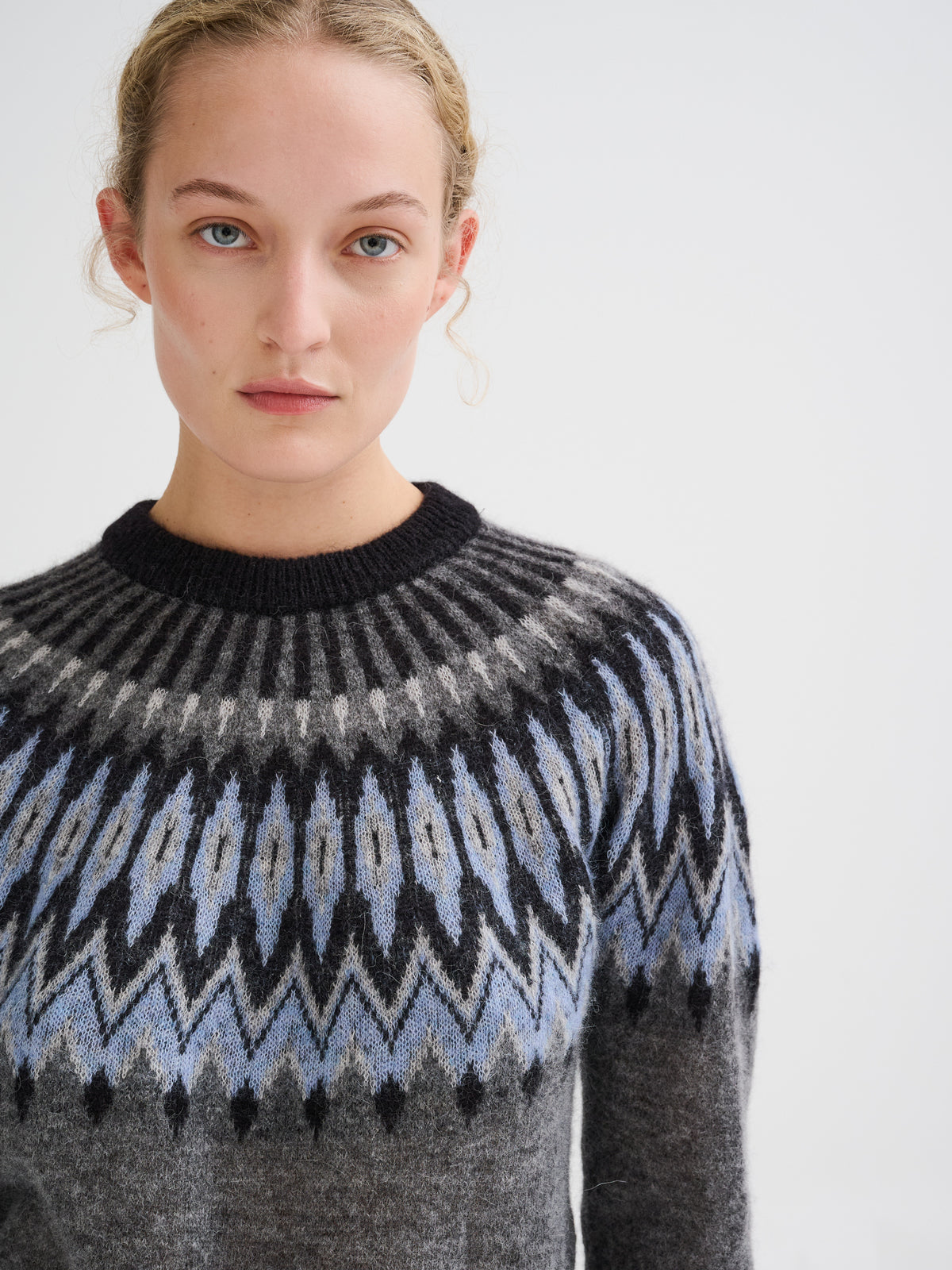 Maglia con jacquard nordico