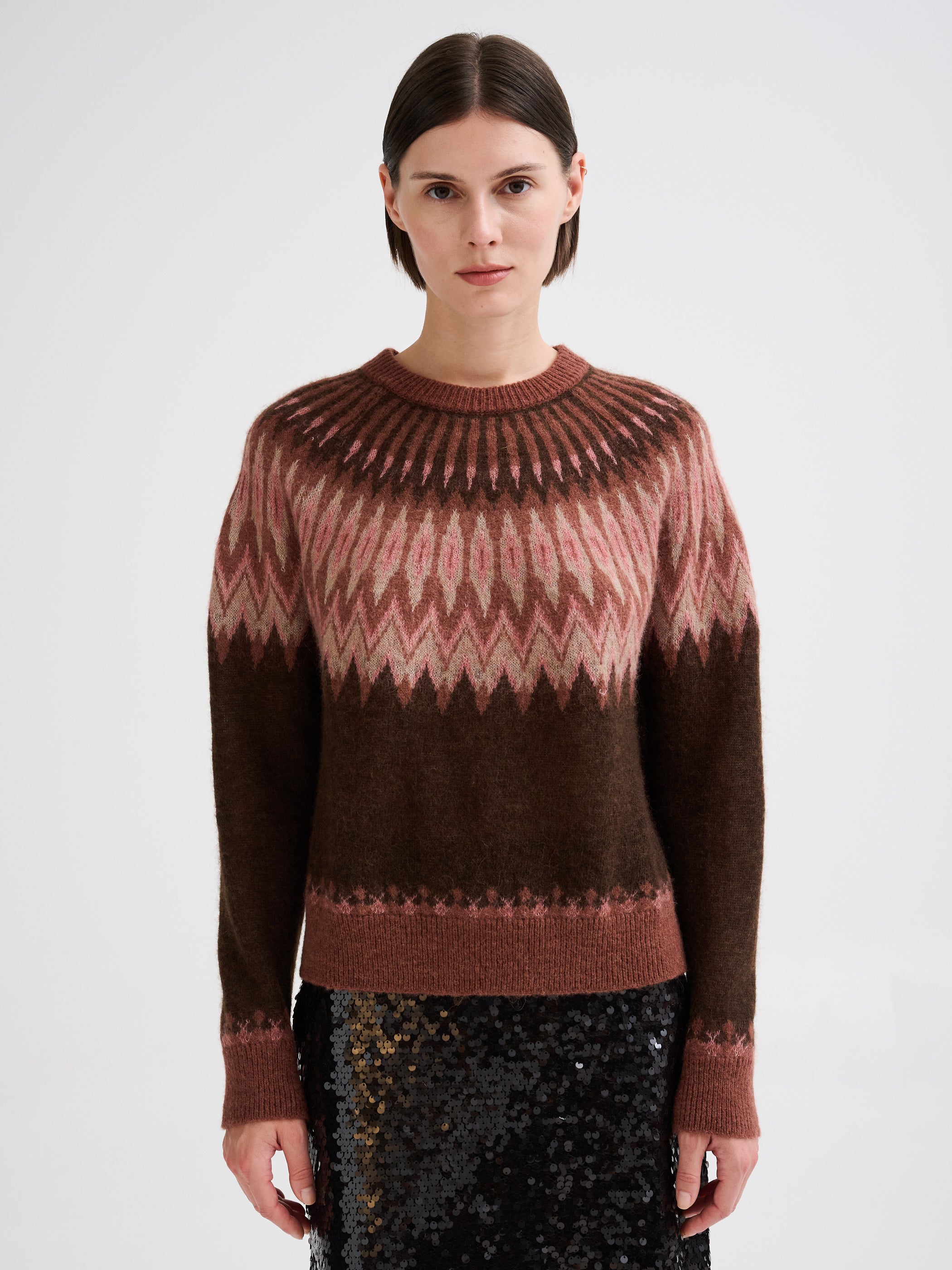 Maglia con jacquard nordico