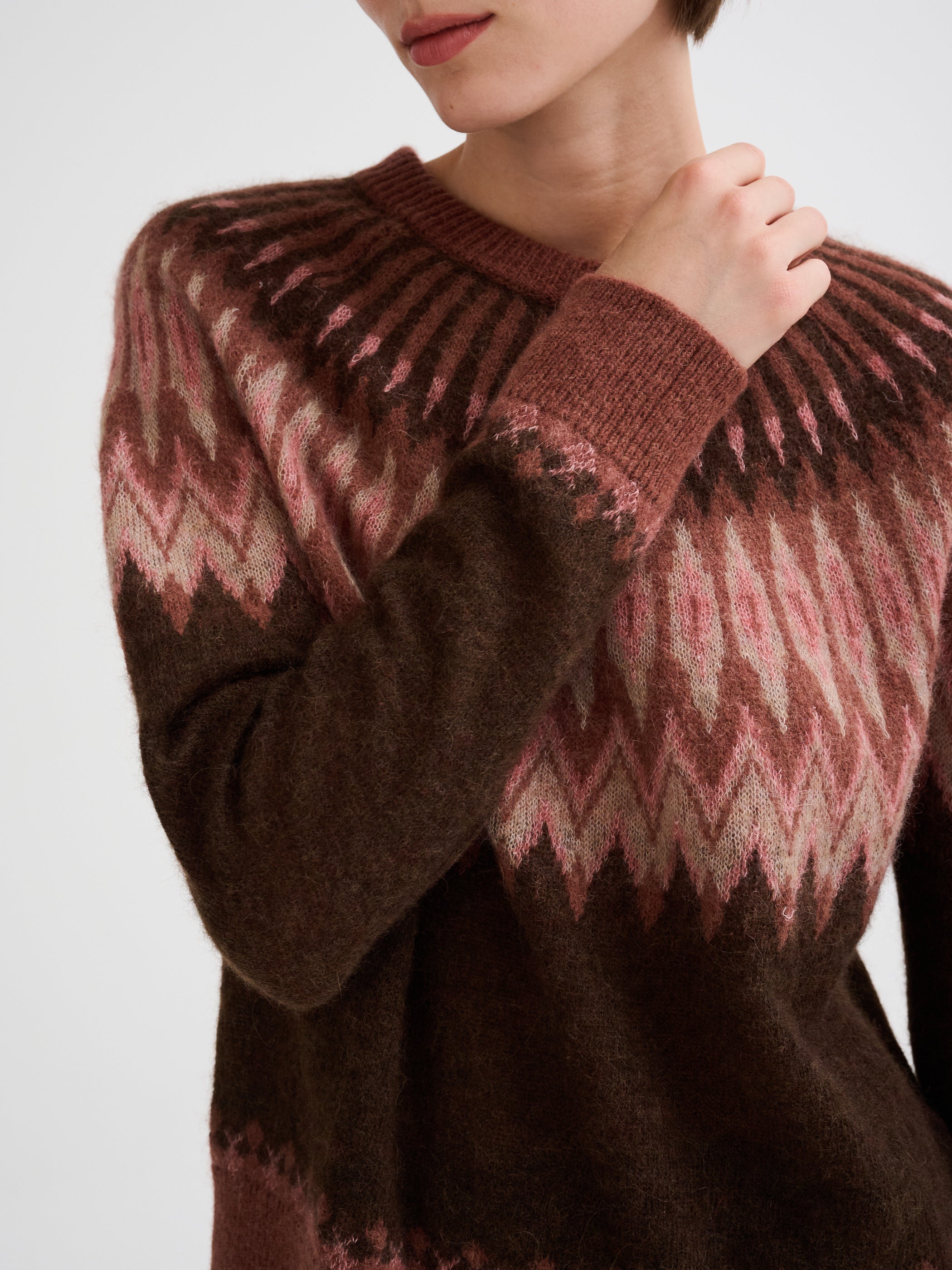 Maglia con jacquard nordico