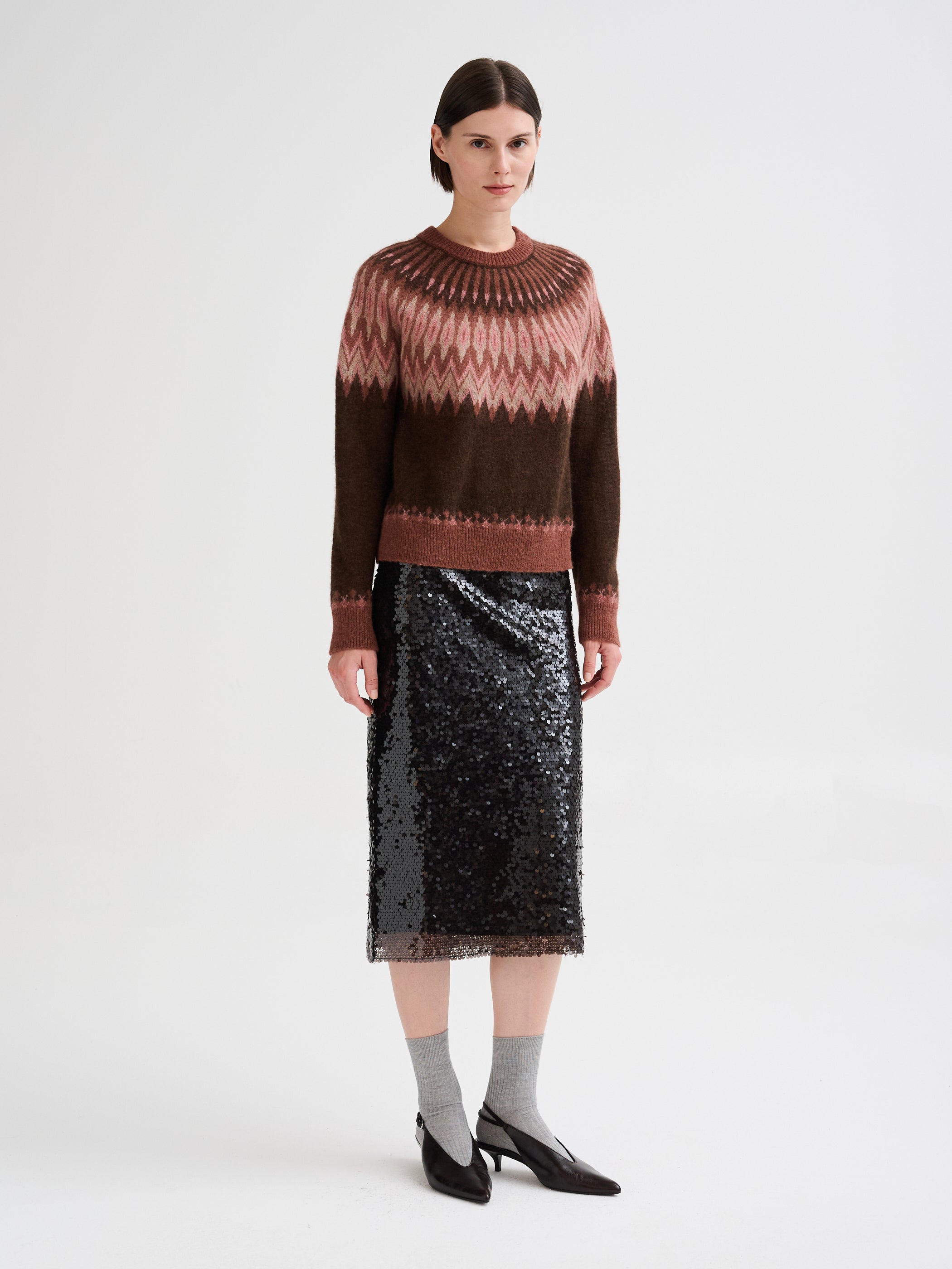 Maglia con jacquard nordico