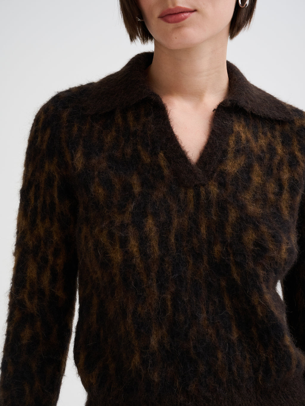 Polo con jacquard animalier