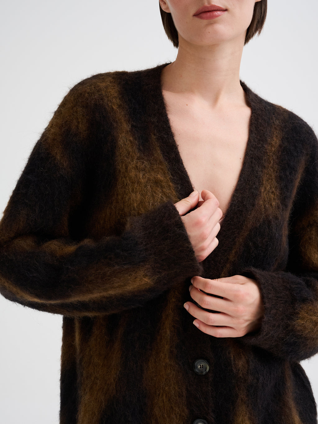 Cardigan con jacquard animalier