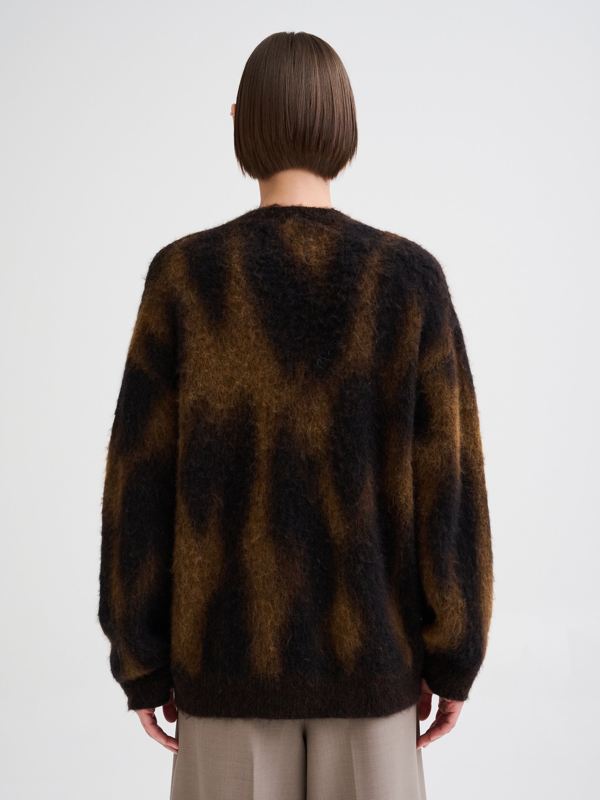 Cardigan con jacquard animalier